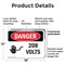 Signmission 208 Volts Danger Sign, Plastic, 18in W x 12in L, 2PK OS-2PACK-DS-P-1218-L-1007 - alternate 2